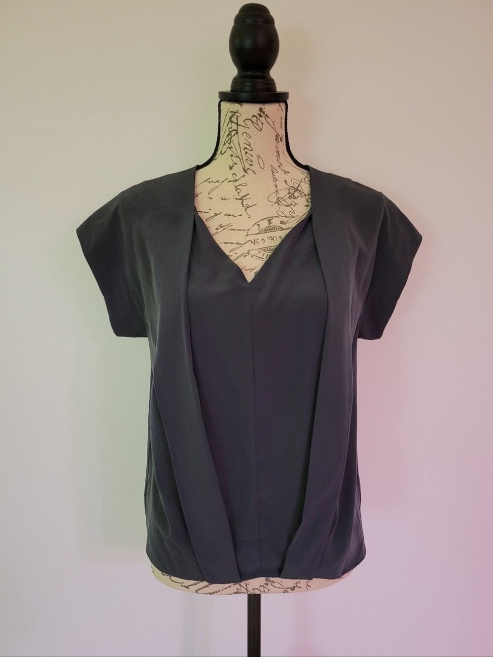 Allsaints Spitalfields Eveline Top Women's U.S Size 4 Charcoal Gray